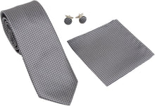 Kingsquare Checkered Silk Tie, Pocket Square, and Cufflinks Set