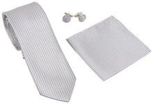 Kingsquare Checkered Silk Tie, Pocket Square, and Cufflinks Set