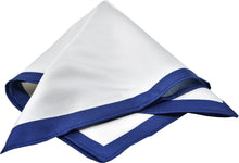 Kingsquare 100% Silk Pocket Square White with Border and Gift Box
