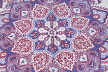 Kingsquare 100% Silk Pocket Square White with Red & Blue Paisley and Gift Box