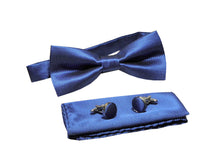 Kingsquare Bow tie, pocket square, and cufflinks 3pcs matching set