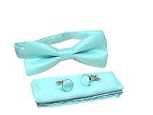 Kingsquare Bow tie, pocket square, and cufflinks 3pcs matching set