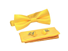 Kingsquare Bow tie, pocket square, and cufflinks 3pcs matching set