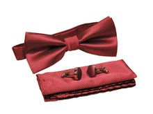 Kingsquare Bow tie, pocket square, and cufflinks 3pcs matching set