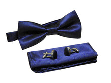 Kingsquare Bow tie, pocket square, and cufflinks 3pcs matching set