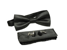 Kingsquare Bow tie, pocket square, and cufflinks 3pcs matching set