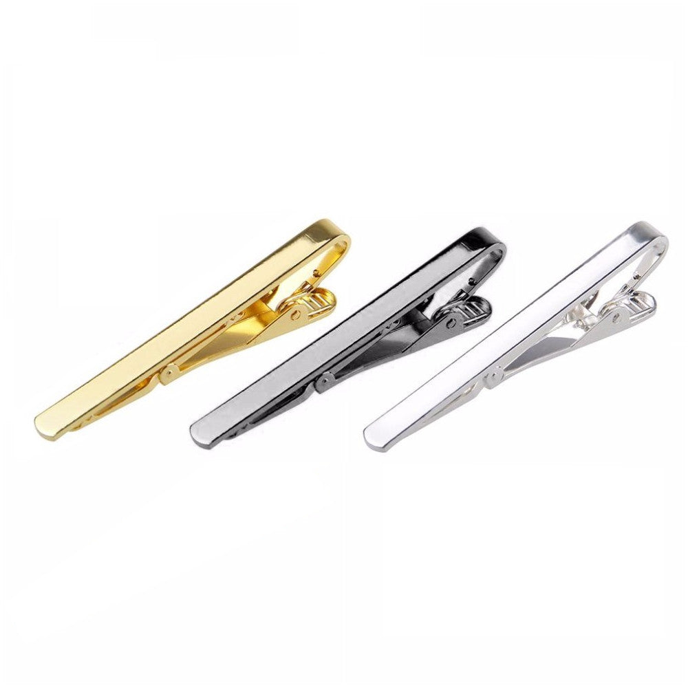 Kingsquare 3pcs Tie Bar Clip set, Gold, Silver, Gun Black